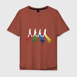 Футболка оверсайз мужская Beatles Color, цвет: кирпичный