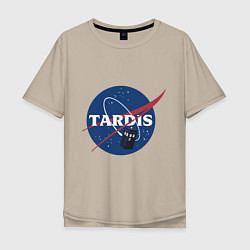 Футболка оверсайз мужская Tardis NASA, цвет: миндальный