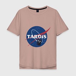 Футболка оверсайз мужская Tardis NASA, цвет: пыльно-розовый