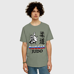 Футболка оверсайз мужская Russia Judo, цвет: авокадо — фото 2