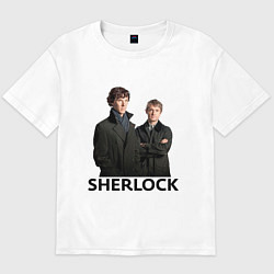 Футболка оверсайз мужская Sherlock, цвет: белый