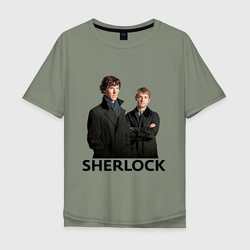 Мужская футболка оверсайз Sherlock / Авокадо – фото 1