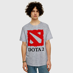 Футболка оверсайз мужская Dota 2: Logo, цвет: меланж — фото 2