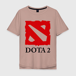 Футболка оверсайз мужская Dota 2: Logo, цвет: пыльно-розовый