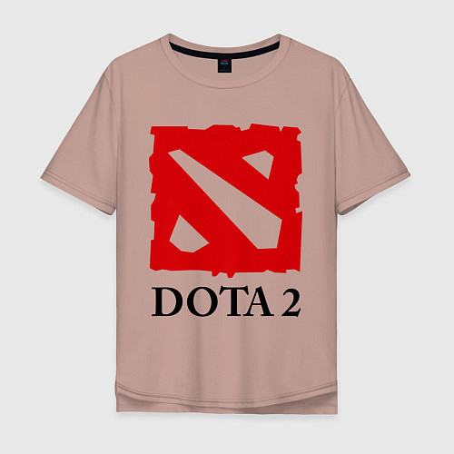Мужская футболка оверсайз Dota 2: Logo / Пыльно-розовый – фото 1