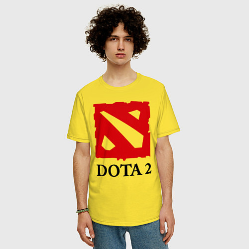 Мужская футболка оверсайз Dota 2: Logo / Желтый – фото 3