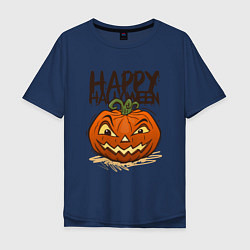 Футболка оверсайз мужская Happy halloween, цвет: тёмно-синий