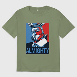 Футболка оверсайз мужская Моя геройская академия, цвет: авокадо