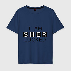 Футболка оверсайз мужская I am Sherlocked, цвет: тёмно-синий