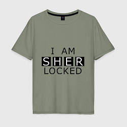 Футболка оверсайз мужская I am Sherlocked, цвет: авокадо