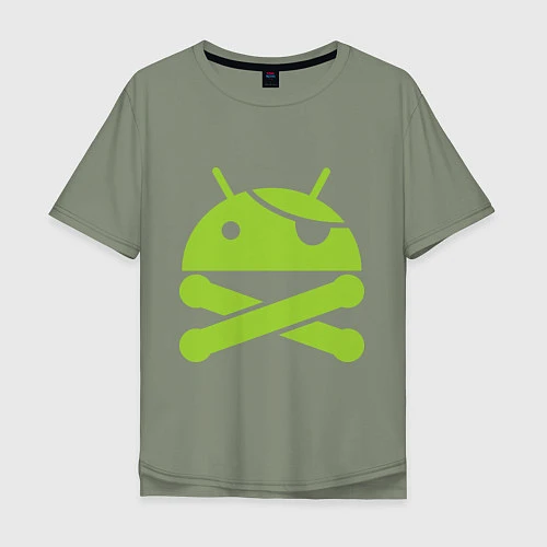 Мужская футболка оверсайз Android super user / Авокадо – фото 1