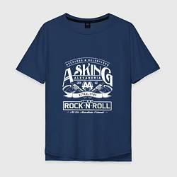 Футболка оверсайз мужская Asking Alexandria: Rock'n'Roll, цвет: тёмно-синий