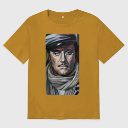Футболка оверсайз мужская Остап Бендер: портрет, цвет: горчичный