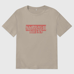 Футболка оверсайз мужская Stranger Things, цвет: миндальный