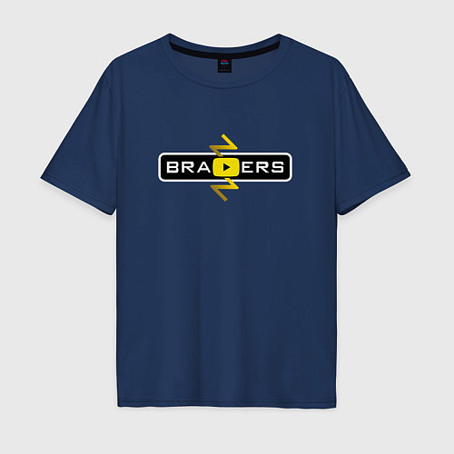 Мужская футболка оверсайз Brazzers Tube / Тёмно-синий – фото 1
