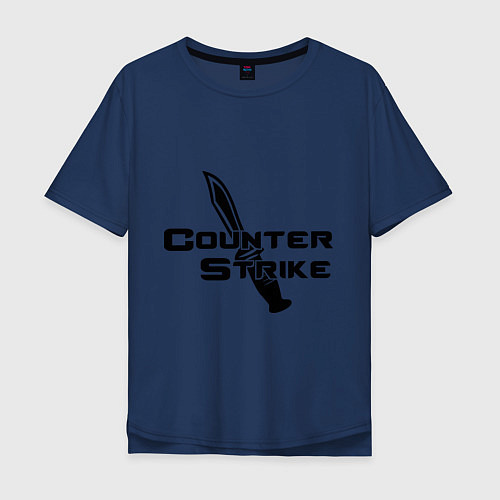 Мужская футболка оверсайз Counter Strike: Knife / Тёмно-синий – фото 1