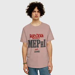 Футболка оверсайз мужская MEPHI, цвет: пыльно-розовый — фото 2