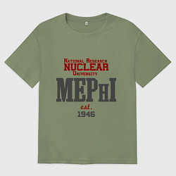 Футболка оверсайз мужская MEPHI, цвет: авокадо