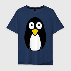 Футболка оверсайз мужская Милый пингвин, цвет: тёмно-синий
