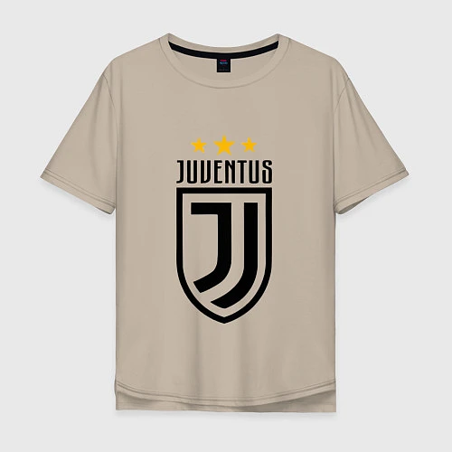 Мужская футболка оверсайз Juventus FC: 3 stars / Миндальный – фото 1