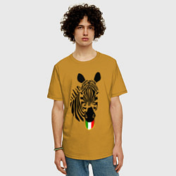 Футболка оверсайз мужская Juventus Zebra, цвет: горчичный — фото 2