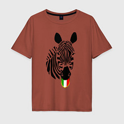 Футболка оверсайз мужская Juventus Zebra, цвет: кирпичный