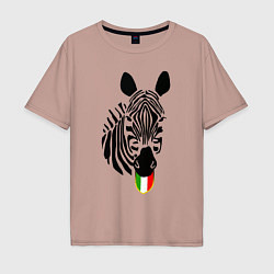 Футболка оверсайз мужская Juventus Zebra, цвет: пыльно-розовый