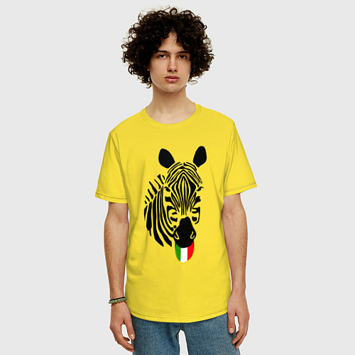 Мужская футболка оверсайз Juventus Zebra / Желтый – фото 3