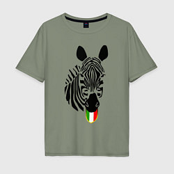 Футболка оверсайз мужская Juventus Zebra, цвет: авокадо