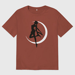 Футболка оверсайз мужская Луна, цвет: кирпичный