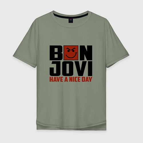 Мужская футболка оверсайз Bon Jovi: Nice day / Авокадо – фото 1