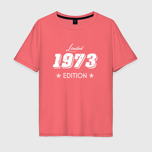 Мужская футболка оверсайз Limited Edition 1973 / Коралловый – фото 1