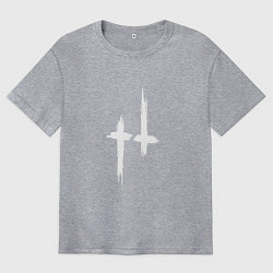 Мужская футболка оверсайз Hunt: Showdown White Logo