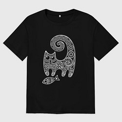 Мужская футболка оверсайз Кот3