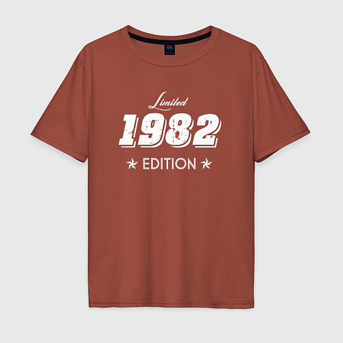Мужская футболка оверсайз Limited Edition 1982 / Кирпичный – фото 1