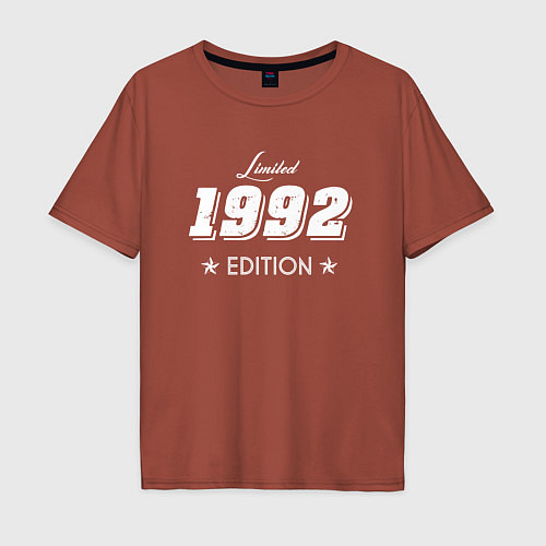Мужская футболка оверсайз Limited Edition 1992 / Кирпичный – фото 1