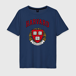 Футболка оверсайз мужская Harvard university, цвет: тёмно-синий