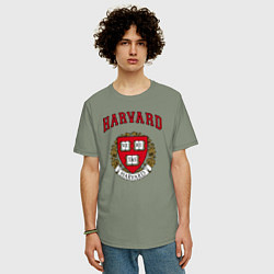 Футболка оверсайз мужская Harvard university, цвет: авокадо — фото 2