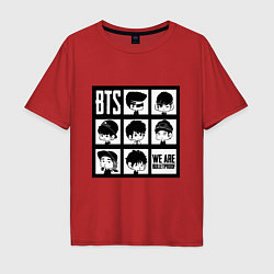 Футболка оверсайз мужская BTS: We are bulletproof, цвет: красный