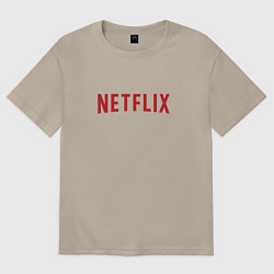Футболка оверсайз мужская Netflix, цвет: миндальный