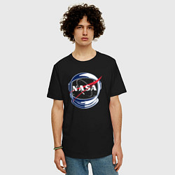 Футболка оверсайз мужская NASA, цвет: черный — фото 2