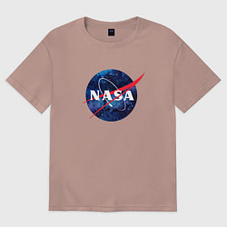 Футболка оверсайз мужская NASA: Cosmic Logo, цвет: пыльно-розовый