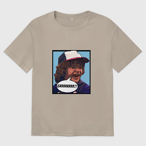 Мужская футболка оверсайз Очень странные дела / Миндальный – фото 1