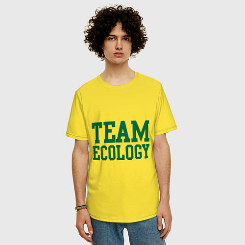 Мужская футболка оверсайз Команда экологов / Желтый – фото 3