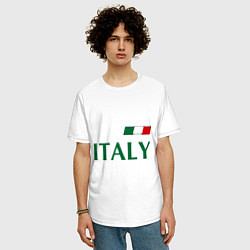 Футболка оверсайз мужская Сборная Италии: 1 номер, цвет: белый — фото 2