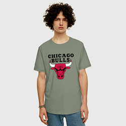 Футболка оверсайз мужская Chicago Bulls, цвет: авокадо — фото 2