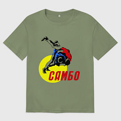 Футболка оверсайз мужская Спортивное самбо, цвет: авокадо