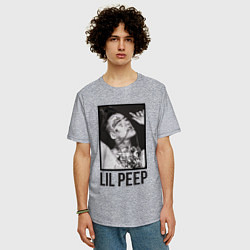Футболка оверсайз мужская Lil Peep: Black Style, цвет: меланж — фото 2