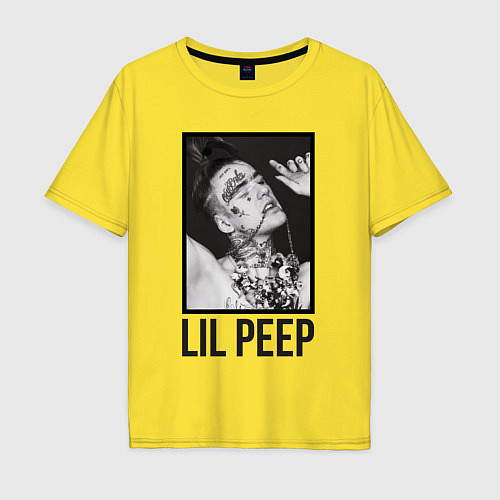 Мужская футболка оверсайз Lil Peep: Black Style / Желтый – фото 1