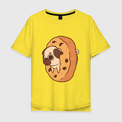 Футболка оверсайз мужская Мопс-печенька, цвет: желтый